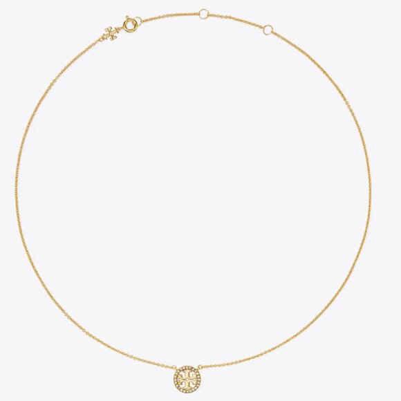 New Tory Burch Gold Pave Round 16 in. Necklace - Picture 2 of 2